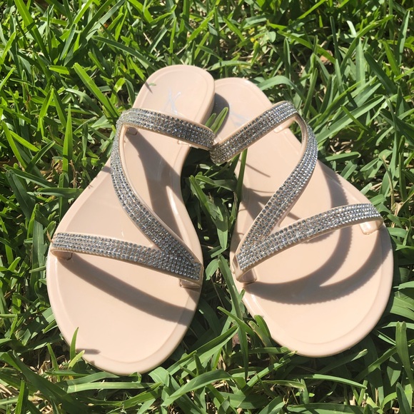 Nude Rhinestone accent sandal ** New** - Picture 2 of 3
